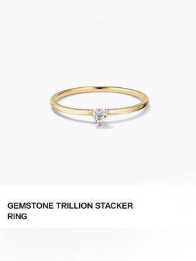 Mejuri 14k Gold Gemstone Trillion Stacker Ring size 7